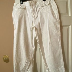 Cream ankle pants
